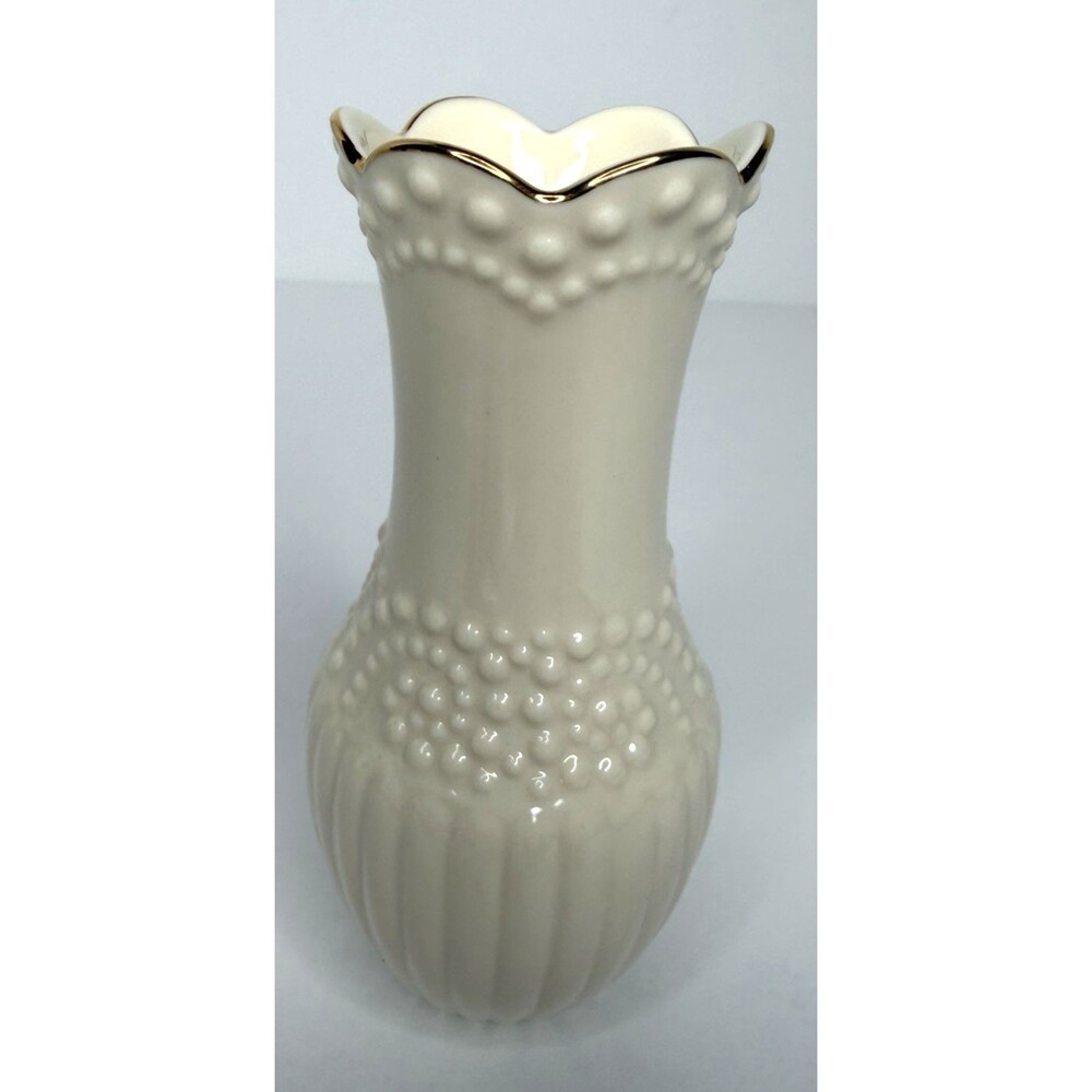 Lenox Hobnail Beaded Bud Vases with Gold Rim 5", set of 3, with Box - Picture 7 of 14